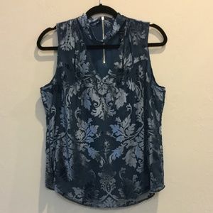 Blouse - beautiful teal flocked, never worn